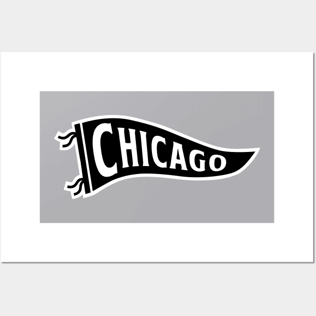 Chicago Pennant - Grey Wall Art by KFig21